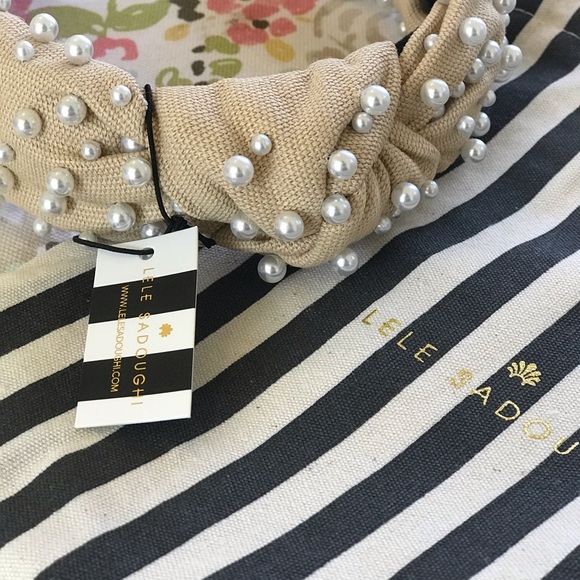Lele Sadoughi Woven Knotted Pearl Headband - Picture 6 of 10